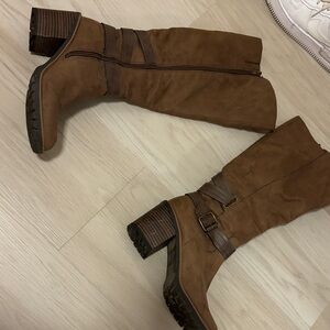Sun + Stone Tan Heeled Boots
